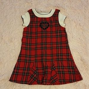 Girls two piece plaid dress size 4
